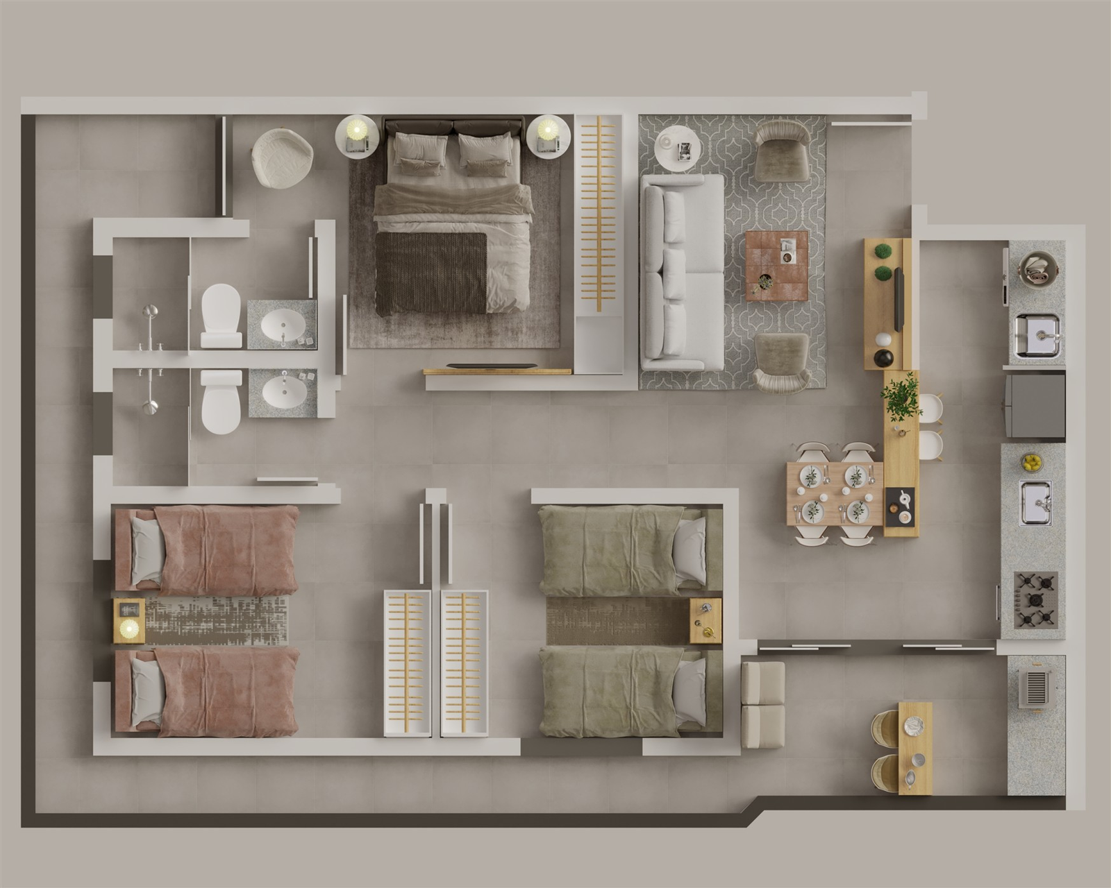 Apartamento 3 Quartos, 77M²